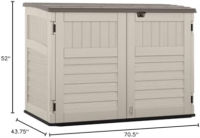 Suncast 5.9' x 3.7' Horizontal Stow-Away Storage Shed, Resin, Hinged Lid - Image 7
