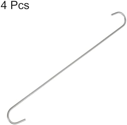 HARFINGTON 4pcs Long S Hooks 16 Inch Extra Long Metal S-Shaped Hanging Hooks High Manganese Steel S Hanger Storage Organizing Tool for Kitchen Garden Bathroom Garage Closet, Silver - Image 3