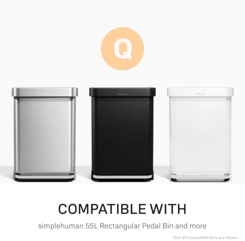 simplehuman Code Q 40 Count, Dispenser Pack Custom Fit Liners, Drawstring Trash Bags, 50-65 Liter / 13-17 Gallon, White - Image 6
