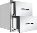 Outdoor Kitchen Drawers, Triple BBQ Drawers Stainless Steel Built-in Drawer For Outdoor Kitchen Island, Patio Grill Station,Double Drawers by OLIPIC