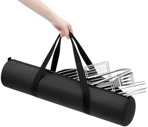 Abbylike 36 Inch PVC Heavy Duty Rotisserie Kit Storage Bag, Waterproof Grill Rotisserie Carrying Case with Reinforced Handles for Outdoor BBQ Grill Accessories by Abbylike
