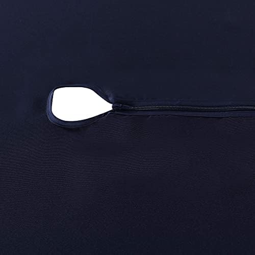 LUSHVIDA Round Outdoor Tablecloth with Umbrella Hole 70 Inch Navy - Image 6