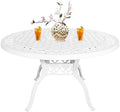 48.23" Patio Dining Table, All-Weather Cast Aluminum Table with 2.36" Umbrella Hole, Patio Furniture Table, Outdoor Dining Table for Backyard and Poolside by PATIO-IN