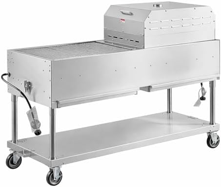 Commercial Stainless Steel Outdoor Liquid Propane Grill with Pizza Oven Attachment, 60" Cooking Surface, 8 Burners, 128,000 BTU, for Restaurant Patio, Resort, Catering, Outdoor Kitchen, Hotel - Image 2
