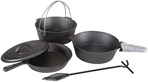 Stansport Pre-Seasoned Cast Iron Cook Set 6 Piece Set (16903) by Stansport