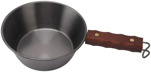 Outdoor Skillet Large Capacity Sturdy for Camping Hiking and Picnics 304 Stainless Steel (Black) - Image 2