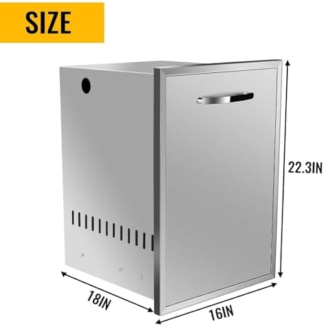 Outdoor Kitchen Drawers, Triple BBQ Drawers Stainless Steel Built-in Drawer For Outdoor Kitchen Island, Patio Grill Station,Trash Drawer - Image 2