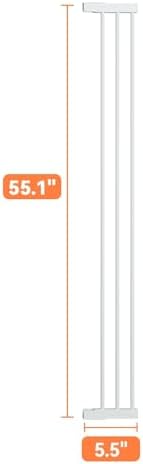 COMOMY 5.5" Gate Extension for 55.1" Extra Tall Cat Gate, White - Image 2