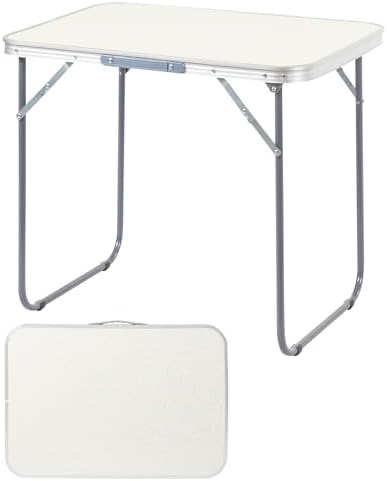 2.0 Ft Folding Portable Camping Table White by Unknown