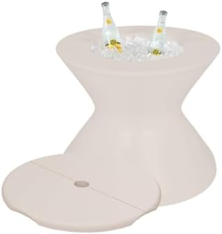 Ledge Lounger in-Pool Side Table (Cloud, with Ice Storage) - Lid with Umbrella Hole by LedgeLounger