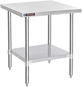 DuraSteel 30x30 Stainless Steel Work Table - NSF Commercial Prep Metal Table - Outdoor Pizza Oven Stand w/Under Shelf - Kitchen Island Laundry Utility Garage Microwave Stand Large Rolling Storage Cart by DuraSteel