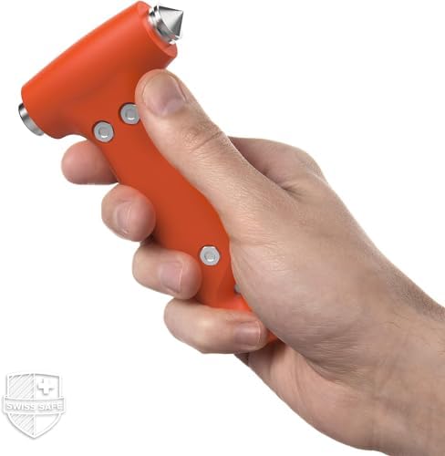 Swiss Safe Car Safety Hammer Window Breaker Tool with Seatbelt Cutter - Image 5