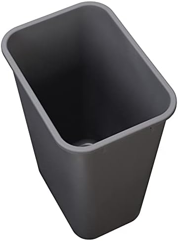 Amazon Basics Lightweight Rectangular Commercial Office Wastebasket, 10 Gallons, Grey - Image 3