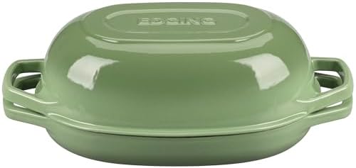 EDGING CASTING Enameled Cast Iron Oval Dutch Oven Pot with Lid, Dutch Oven for Sourdough Bread Baking, Bread Oven, Bread Dutch Oven, Oval Bread Pan, 5qt, Pistachio Green - Image 6