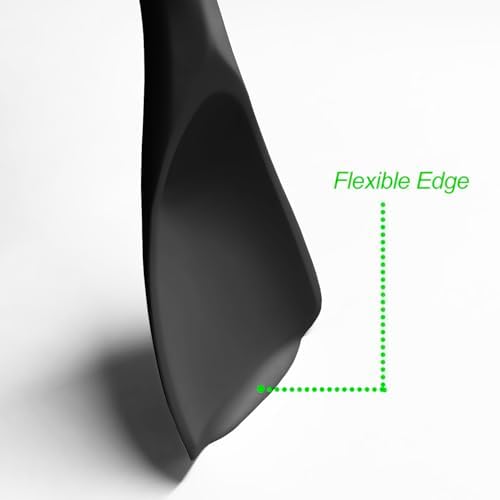 Vovoly Cooking Spoons, Nonstick Silicone Spatula Spoon Set, 11"+13", Black - Image 4