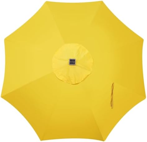 Blissun 9 ft Solar Umbrella, 32 LED Lighted Patio Umbrella, Table Market Umbrella, Outdoor Umbrella for Garden, Deck, Backyard, Pool and Beach (Yellow) - Image 4