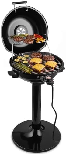 Electric Grill Outdoor, CUSIMAX Electric BBQ Grill, Portable BBQ with Lid by CUSIMAX