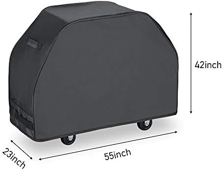 Grill Cover 55 Inch, Heavy Duty Waterproof BBQ Cover, Gas Grill Cover for Weber, Char-Broil, Brinkmann, 55" W x 23" D x 42" H - Image 2