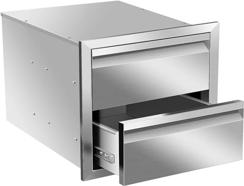Outdoor Kitchen Drawers Stainless Steel 18W X 15H X 23D Inch, Flush Mount Double BBQ Island Drawers with Hidden Handle for Outdoor Kitchens, Patio or Grill Station - Image 7