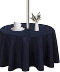 LUSHVIDA Round Outdoor Tablecloth with Umbrella Hole 60 Inch Navy by LUSHVIDA
