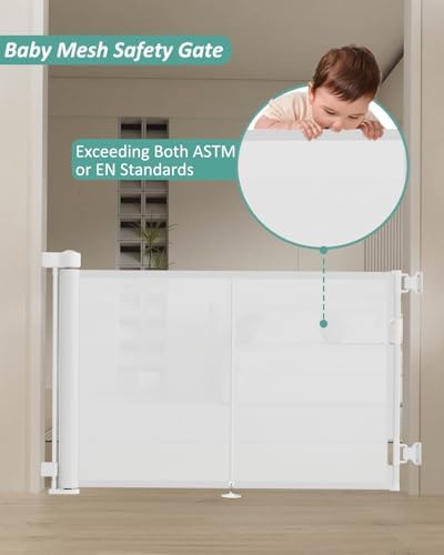 Miumoon 59 inch Reinforced Retractable Baby Gates 34 inch Tall - Image 5