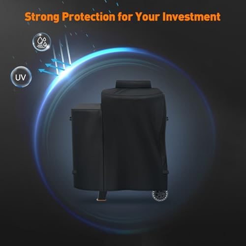 Heavy Duty 600D Polyester Grill Cover Compatible with Pit Boss Phoenix Kettle Grill Onyx Edition Weather Resistant PB Phoenix Kettle Pellet Charcoal Grill Smoker Cover - Image 4