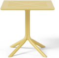 Costaelm Patio Dining Table for 4, Square PP Patio Table, 4-Person Weather Resistant Porch Tables for Outside Poolside Deck Lawn Garden Backyard, Yellow by Costaelm