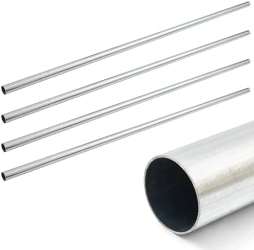 4 Pcs 1-1/2 Inch x 6ft Galvanized Chain Link Fence Extension Pipe/Tubing for Fence Top, Gates, Posts by Otoolling