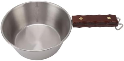 Outdoor Skillet Large Capacity Sturdy for Camping Hiking and Picnics 304 Stainless Steel (Silver) - Image 7