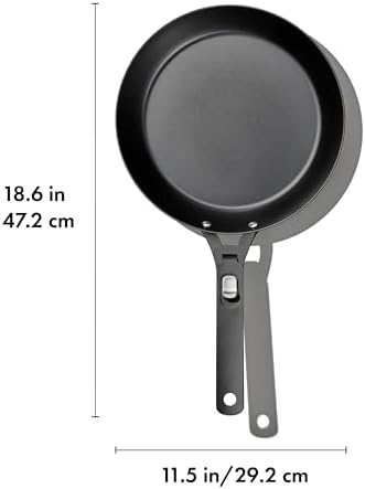 OXO Outdoor Pre-Seasoned Carbon Steel 10" Frying Pan Skillet, Detachable Handle for Easy Storage, Indoor Use, Nonstick with Use, Induction Suitable,Oven & Broiler Safe,Browning, Grill,Sear,Saute,Black - Image 3
