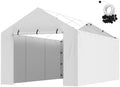VEVOR Carport Replacement Canopy Cover Side Wall 10 x 20 ft, Garage Tent Shelter Tarp Heavy-Duty Waterproof & UV Protected, Easy Installation with Ball Bungees,White (Top and Frame Not Included) by VEVOR
