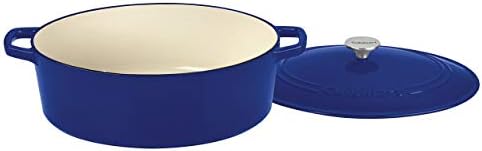 Cuisinart Chef's Classic Enameled Cast Iron Dutch Oven with Lid, Porcelain Enameled Interior, Oven Safe, Induction Compatible, 7-Quart, Oval, Cobalt - Image 2
