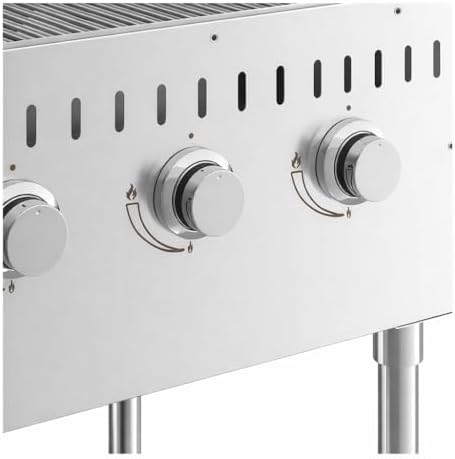 Commercial Stainless Steel Outdoor Liquid Propane Grill with Wind Guard, 48" Cooking Surface, 6 Burners, 96,000 BTU, for Restaurant Patio, Resort, Catering, Outdoor Kitchen, Hotel - Image 3