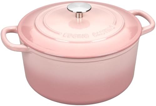 EDGING CASTING Enameled Cast Iron Dutch Oven with Sourdough Bread Baking Kit, Bread Dutch Oven with Lid, Includes Proofing Basket & Baking Tools, 5qt, Pink - Image 7