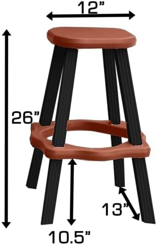 Patio Table Set with Two Barstools - Black Base with Redwood Accents - Perfect for Patio and Outdoor Spaces. Hardware Free Easy Assembly. Proudly Made in USA - Image 4