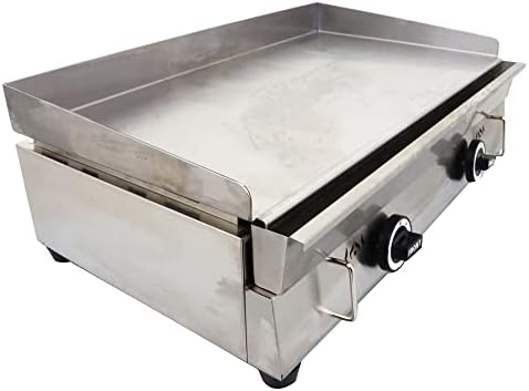 Commercial LPG Gas Griddle 28.9x16.1" Countertop Stainless Steel - Image 3