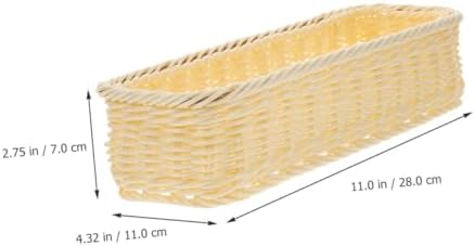 Woven Storage Basket 3Pcs PP Rectangular Bread Organizer for Restaurant - Image 4