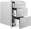 Outdoor Kitchen Drawers 18" Wx 24" H x 23" D Stainless Steel Triple Drawers with Ergonomic Handle for BBQ Island, Patio Grill Station & Outdoor Kitchen Cabinets by Unknown