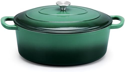 E-far 5QT Oval Dutch Oven Pot with Lid, Enameled Cast Iron Dutch Oven by E-far