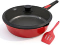 12 Inch Deep Frying Pan Skillet Nonstick with Lid, 5 Qt Saute Pan by Bobikuke