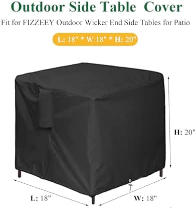 Outdoor Wicker End Side Tables Cover - 18''Lx18''W x20''H - Image 2