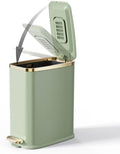 CEROELDA Small Bathroom Trash Can with Lid-5L/1.3 Gal-Soft Close Lid-Green by WelcometoCEROELDA
