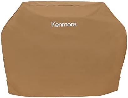 Kenmore 56-Inch Heavy-Duty Grill Cover for Outdoor BBQ Propane Gas Grills, Weather-Resistant, UV- and Fade-Resistant, Universal Fit Cover for 4-Burner Gas Grills, Tan by Kenmore
