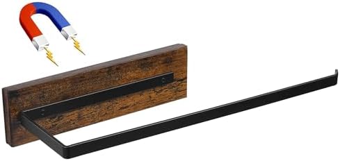 Magnetic Paper Towel Holder,Wood Farmhouse Heavy Duty Strong Magnet Backing for Toolbox,Grill,Microwave,Fridge,Garage - Fit for Large Size of Paper Towel Roll by EASTTOWEST