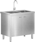 Jocisland 38 x 24 x 34 Inch Stainless Steel Utility Sink with Cabinet by Jocisland