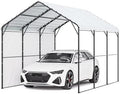 VEVOR Heavy Duty Metal Carport, 10' x 15' Outdoor Carport with Galvanized Steel Frame & Roof, Car Tent Garage Shade with Removable Sidewalls, Multi-Use Car Shelter for Pickup, Boat, Car & Tractors by VEVOR