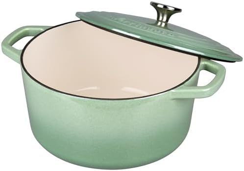 VORRINGARD Enameled Cast Iron Dutch Oven Pot with Lid, for Bread Baking, Round Bread Oven- include Sourdough Bread Baking Supplies set, 4.5QT, Sage Green - Image 5