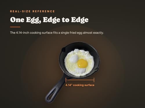 6 Inch Cast Iron Skillet with Glass Lid, Pre-Seasoned Mini Pan - Image 2