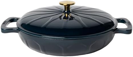 3.6 Quart Luxe Enamel Casserole with Gold Knob, Marine by Lodge