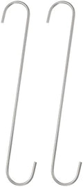 HARFINGTON 2pcs Long S Hooks 12 Inch Extra Long Metal S-Shaped Hanging Hooks High Manganese Steel S Hanger Storage Organizing Tool for Kitchen Garden Bathroom Garage Closet, Silver by HARFINGTON